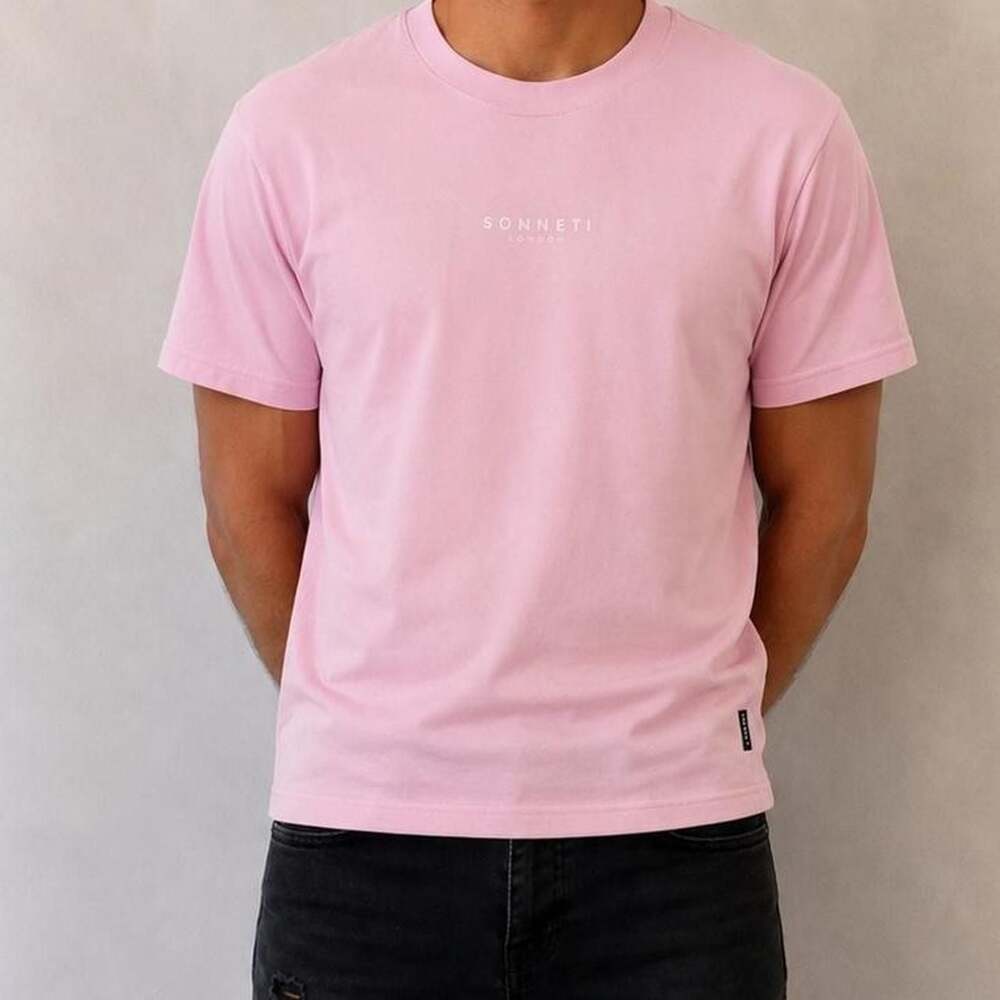 Sonneti London Minimal Embroidered Logo T-Shirt Pink